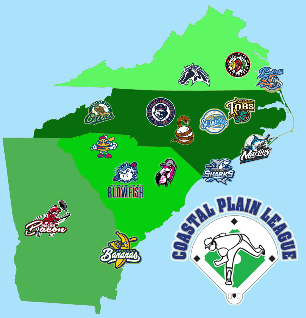 Coastal Plain League Map Then & Now